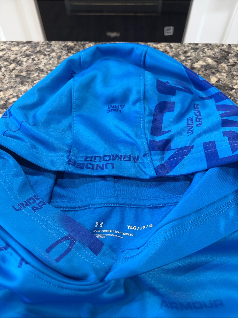 Under Armour Boys Blue Hooded Pullover Sweatshirt - Picture 5 of 9